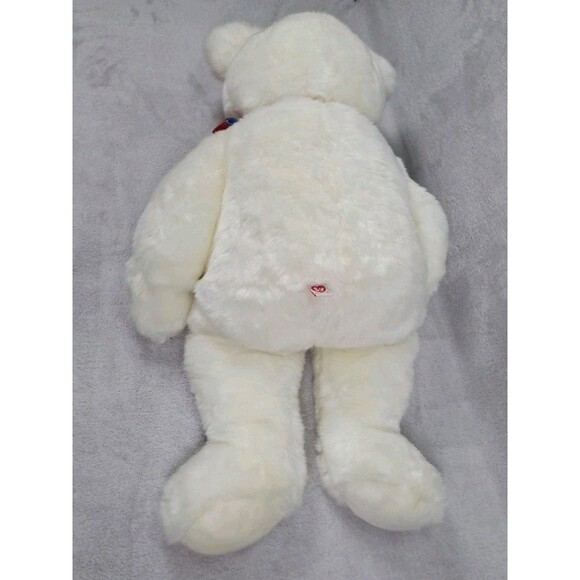 TY Beanie Buddy 29" White Bear Libearty Liberty 2000 American Flag Plush Toy - Picture 8 of 10